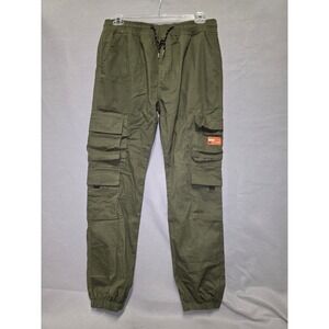 RGSTR Mens Olive Green Cargo Jogger Pants XL High Tech Wear Elastic Waist
